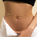 Fashion Bikini Trendy Double Layer Multi Chain Shiny Sequins Belly Chain
