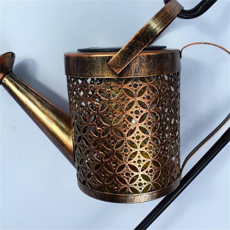 Decoration Kettle Shower Lamp Iron Art Watering Can String Light Waterfall Lamp