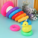 Early Educational Rainbow Tower Stack Circle Duck Ring Puzzle Pyramid (B) Newly