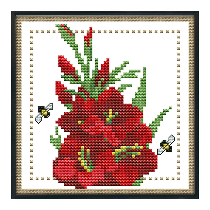12 Months Flower DIY Cross Stitch 11CT Printed Embroidery (H430 August)