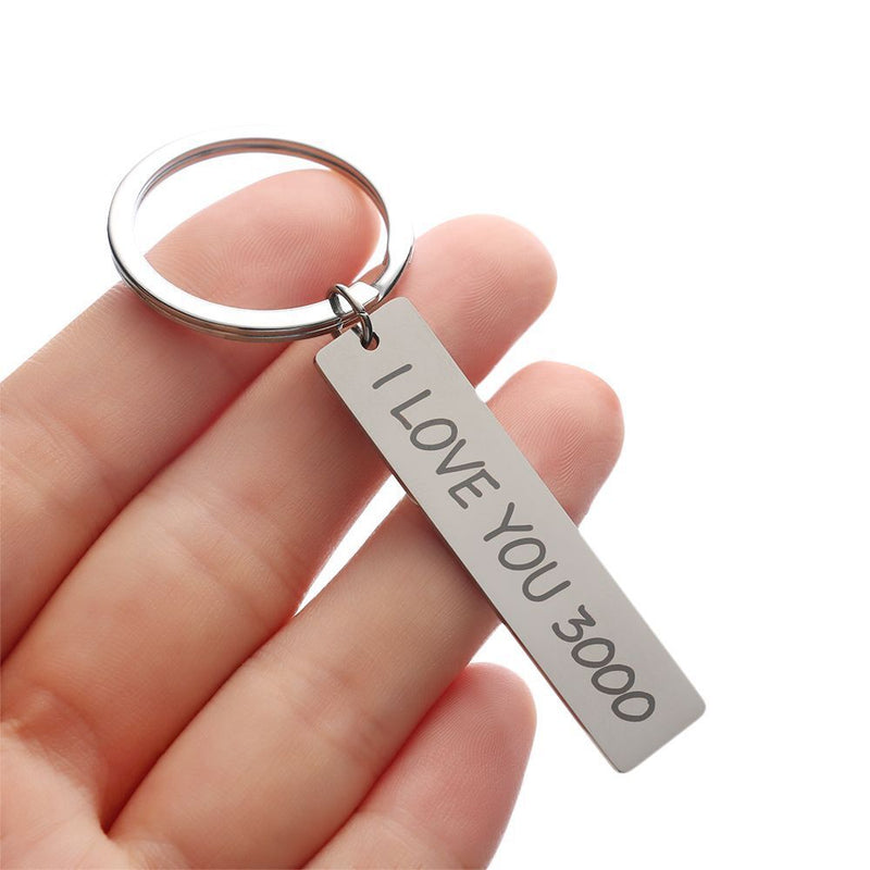 Wife Husband Gift Jewelry Keyfob Key Ring Car Pendant I Love You 3000 Keyring