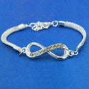 Fashion Rhinestone Infinity Bracelet Adjustable Bangle Women H Z0Q band J1E1