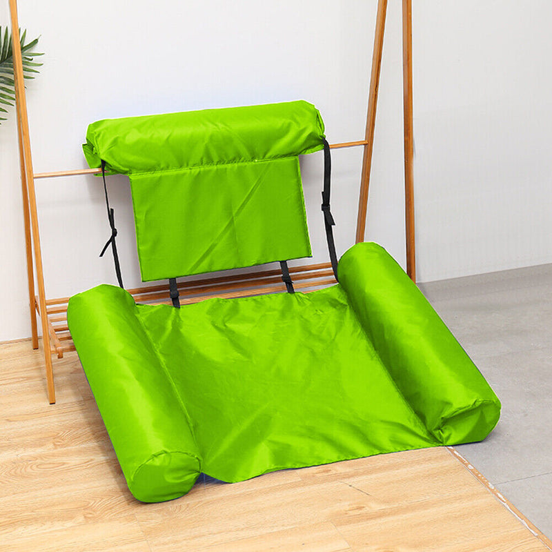 Floating Row Swimming Pool Inflatable Foldable Water Hammock Bed (Green) Newly