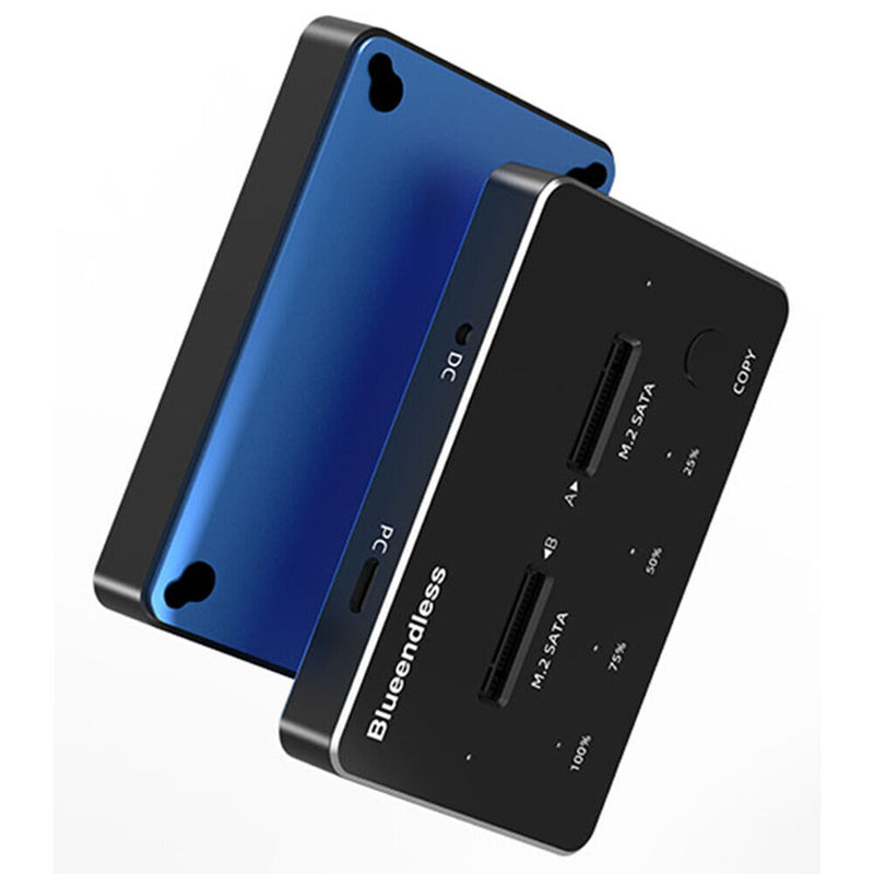 USB 3.1 Dual-Bay SSD Docking Station M.2 SATA NVME Solid State Drive PC Rea