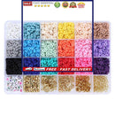 4000pcs Clay Beads Flat Round DIY Jewelry Marking Kits for Bracelets Necklace