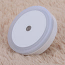 LED Light Sensor Control Night Light Round Bedroom Lamp (White)(US plug) Newly