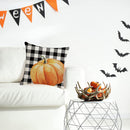 Fall Pumpkin Pillow Covers Linen Cushion Buffalo Plaid Pumpkin Pillow Cover