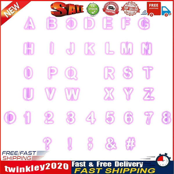 40pcs/set Alphabet Letter Number Fondant Cake Mold Biscuit Baking Mould Newly
