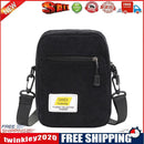 Women Corduroy Zipper Messenger Bag Multi-layer Small Crossbody Bag (Black)