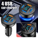 Universal 4-Port USB Car Charger 12V Lighter Socket Adapter plug Fast Charging`