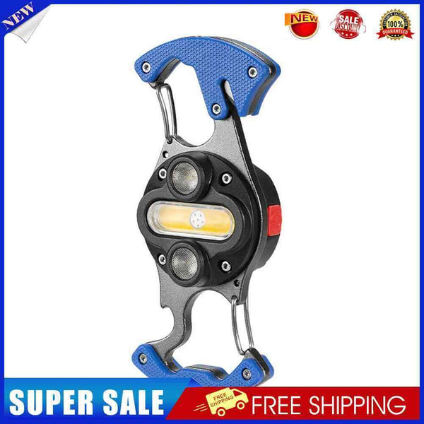 COB Work Light Keychain Flashlight Camping Bottle Can Opener LED (Blue)