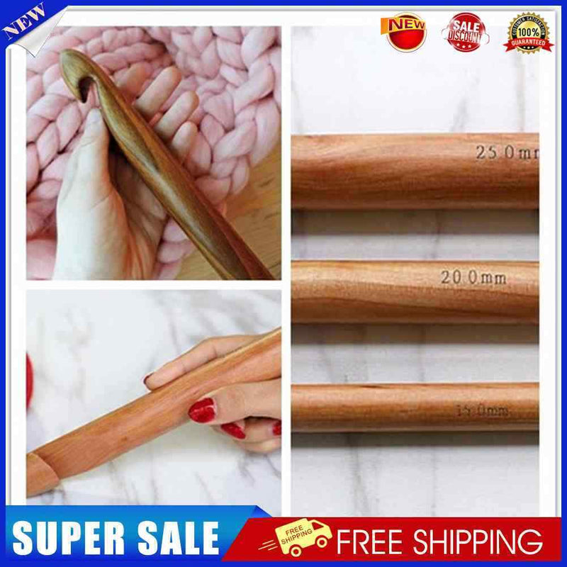 3pcs Knitted Crochet Bamboo Wood Hooks DIY Crafts Knitting Needles Gadgets