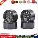 4pcs Metal Alloy 1.9 Beadlock Wheel Rims for Axial RC Crawler Car (Black) Newly