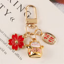 Car Key Chains Keyring Pendant Lucky Cat Bag Ornaments Keychains Cartoon