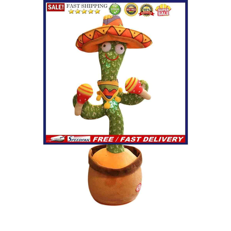 Dancing Cactus Talking Repeats What You Say Electronic Plush Toys with Ligh