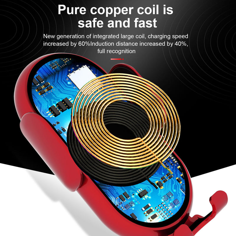 #A Wireless Car Charger Auto Clamping Air Vent Phone Holder Compatible with iP