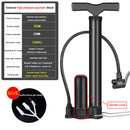 Hand Floor Pump Manual Bicycle Tire Air Pump for Schrader Presta Dunlop Valve