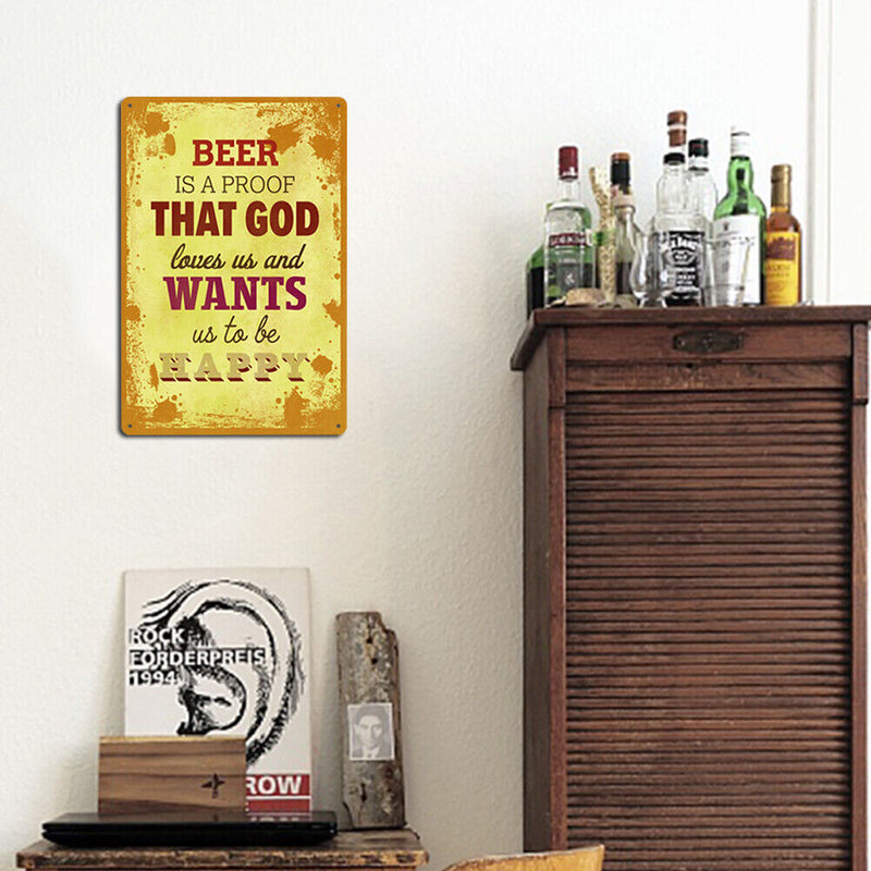 Retro Crazy Letter Metal Plate Painting Bar Tin Plaques Wall Sign (8027-12)