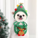 Cat Dog Winter Decorative Clothes Christmas Hat Collar Bib Dress up Pet Suppl