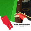Billiards Three Fingers Glove Left Hand Billiard Glove Free Size (Red) Newly