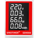 SDM008 LCD Digital Wattmeter kWh Voltage Current Power Consumption Energy M