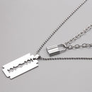 Party Jewelry Women Men Chain Necklace Key Lock Pendant Collar Punk Choker