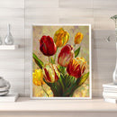 Canvas Paint By Numbers Tulips Flower Oil Hand Painted Drawing Kit Home Decor