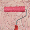 7inch Leaves Pattern Creative Paint Rubber Roller for Home Shop Wall Decor Newly