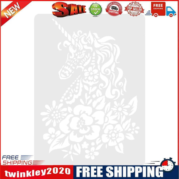 Scratch Painting Stencils Drawing Template DIY Lace Ruler Kids Toys (Horse)