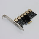 PCIE 1to 6 USB3.0 Riser Card Miner Mining Add on Card with Heat Sink for Linux