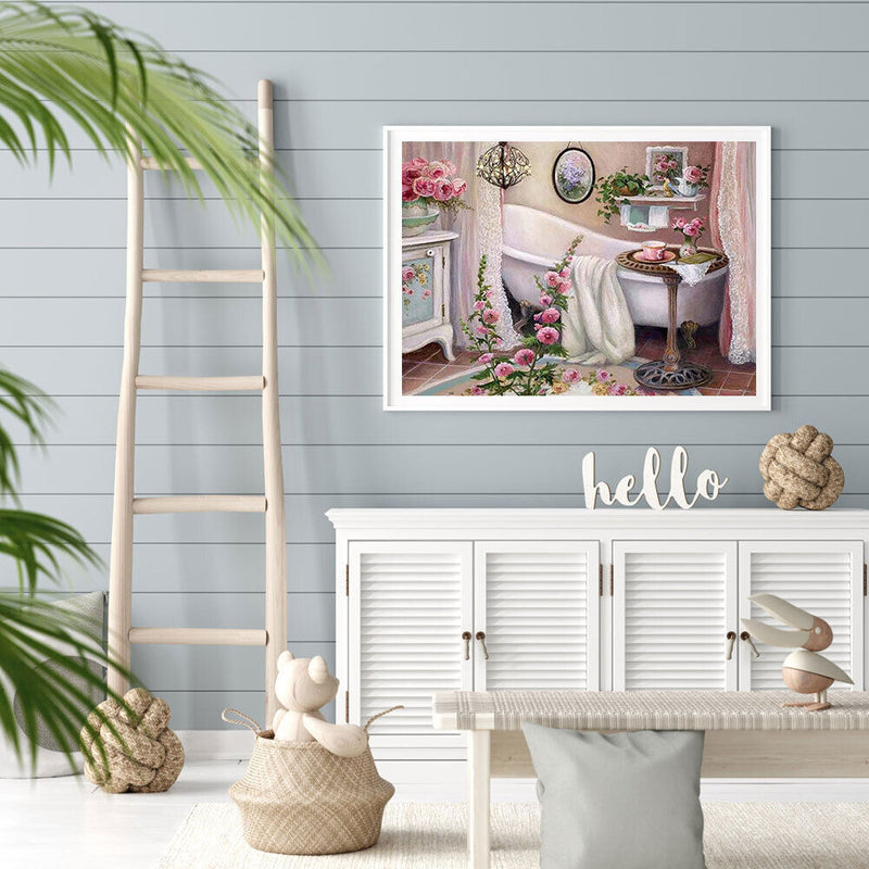 Bathtub Abstract 5D DIY Full Diamond Square Rhinestone for Room Decoration