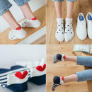 5x Women Men Socks Casual Work Heart-shaped Cotton Sock Comfortable Fa Love Q9R2
