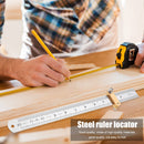 Steel Ruler Positioning Block Woodworking Scribe Drawing Mark Line Gauge Newly