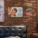 Couple Sheet Metal Drawing Metal Painting Tin Wall Home Poster Bedroom Sign