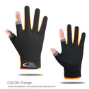 Fishing Gloves Anti-slip 2 Cut Finger Breathable Cycling Mitten (Orange) Newly