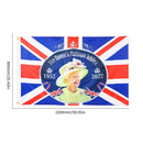 Queen Platinum Jubilee Flag - Polyester Queen Elizabeth Party Flag 5ft X 3ft