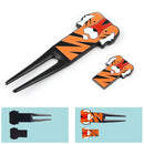 Golf Pitchfork Divot Repair Tool with Ball Marker Zinc Alloy for Husband Gi