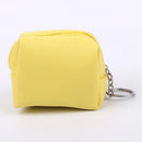 Leather Women Cute Cartoon Emotion Coin Holder Purses Mini Clutch (Yellow)