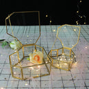 Hexagon Transparent Glass Jewelry Box Wedding Ring Earrings Holder (Heart)