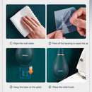 Toilet Brush with Holder Set Auto Wall-Mounted Deep-Cleaning (Dark Green)