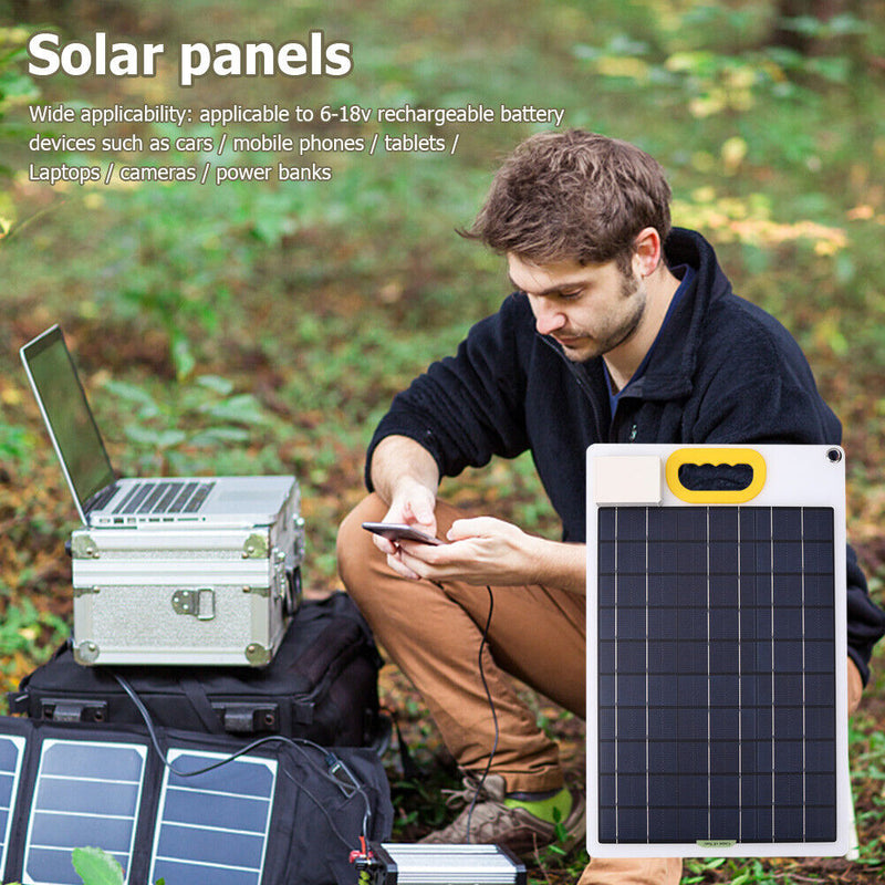Waterproof 20W 18V Solar Panel Phone Tablet QC3.0 4 Ports USB Fast Charger