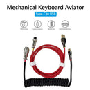 2pcs Mechanical Keyboard Cable Type-C USB Aviation Spring Wire(Red)