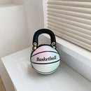 Fashion Round Basketball Shaped Womens Shoulder Bag Leather Chain Purse Handbags
