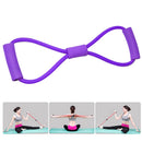 Yoga Resistance Bands 8 Word Muscle Training Fitness Elastic Rope (Purple) Newly