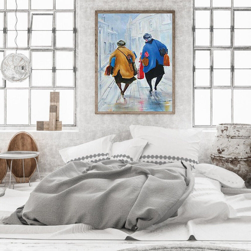 Two Old People Oil Paint by Numbers Hand Painted on Canvas for Home Decor