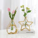 Triangle Rectangle Pentagram Heart Iron Art Hydroponic Vase Glass Test Tube