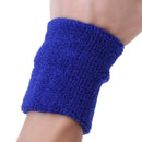 1 Pair Sweatband Towel Hand Band Gym Tennis Wristbands Wrist Support(Blue)