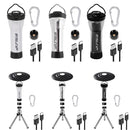 LED Lamp Adjustable Lighthouse Flashlights USB Charging for Outdoor (White A)