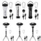 LED Lamp Adjustable Lighthouse Flashlights USB Charging for Outdoor (White A)