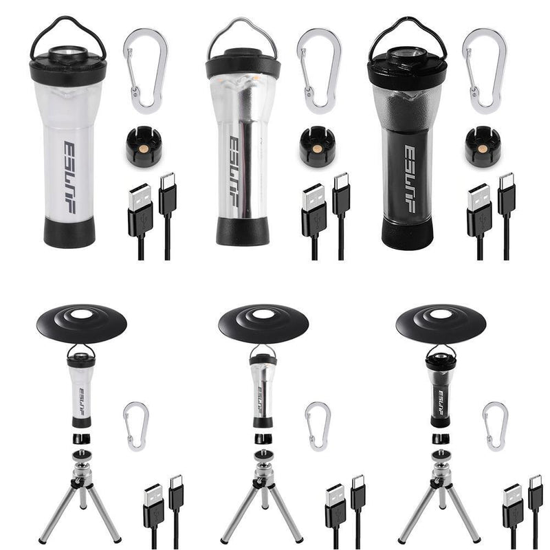 LED Lamp Adjustable Lighthouse Flashlights USB Charging for Outdoor (White A)